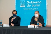 El ministro de Seguridad Sergio Berni estuvo en la Municipalidad y el Hospital de Junín