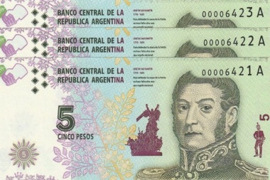 Adiós a los billetes de 5 pesos: saldrán de circulación