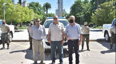 Sergio Berni visitó Pehuajó y entregó nuevos móviles a la Policía Rural