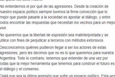 Pintaron “aborto legal” en carteles de campaña y Galli lo consideró una “agresión”