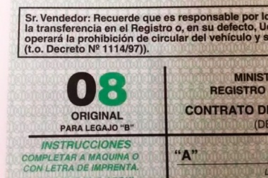 El Formulario 08 para transferencias de autos y motos ya se puede llenar por Internet