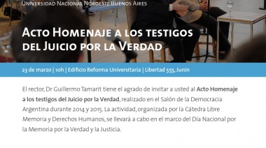 Acto de homenaje a los testigos del Juicio a la Verdad