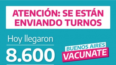 Semana del pinchazo: Llegaron 8.600 vacunas a nuestra ciudad
