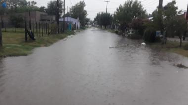 Anegamientos y destrozos por el temporal en Ameghino y Pinto