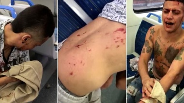 Batalla campal entre barras de Racing y Deportivo Cali en una estación del tren Roca