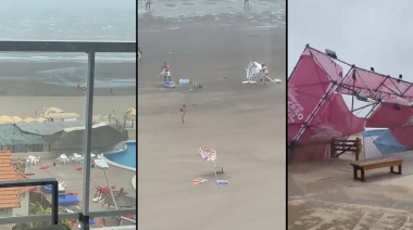 Severa tormenta de arena asustó a turistas y provocó destrozos en Monte Hermoso