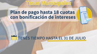 Lanzan plan de pagos con bonificación de intereses para cancelar tasas adeudadas