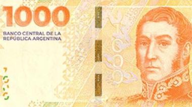Sale el nuevo billete de 1000 con la imagen de San Martín