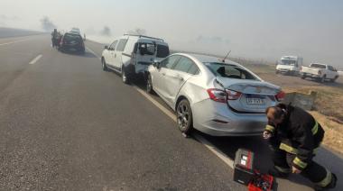 Choque múltiple en ruta 7: Nueve vehículos involucrados