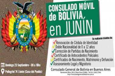 Llega a  Junín el consulado  móvil de Bolivia