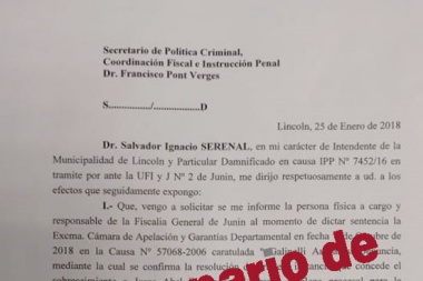 El intendente Salvador Serenal denunciará al fiscal general Juan Manuel Mastrorilli