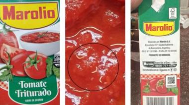 ANMAT advirtió sobre presencia de gusanos en un lote de tomate triturado