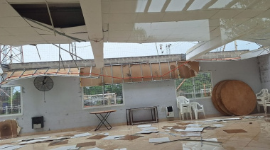 La tormenta dejó a Newbery sin el techo de su salón de fiestas