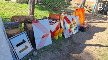 Detuvieron a un hombre que se robó varios carteles de la Ruta 11