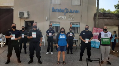 Avanza la vacunación de policías en la sede de SUTEBA