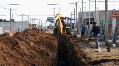 Ya se completó casi un 70% de la obra de cloacas del barrio Cura Brochero