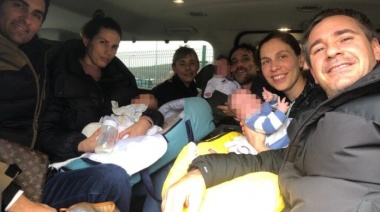 Las cinco familias argentinas con sus bebés nacidos en Ucrania ya están en Polonia