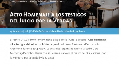 Acto de homenaje a los testigos del Juicio a la Verdad