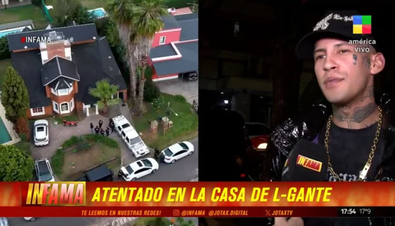 Susto para L-Gante: Su casa apareció destruida y hay sospechas de un ataque