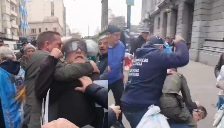 Gendarmería reprimió la marcha de jubilados en Congreso en la previa al partido Argentina vs. Inglaterra