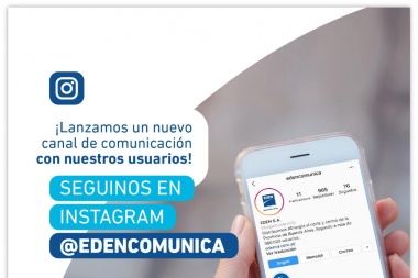 EDEN lanza Instagram, un nuevo canal de información