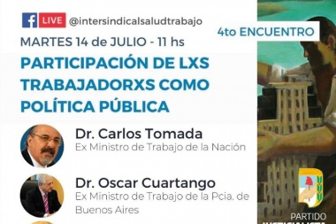 Charlas online para hoy: Galmarini y exfuncionarios de Trabajo