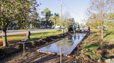 Comenzaron las obras en la senda peatonal del Acceso Hipólito Yrigoyen