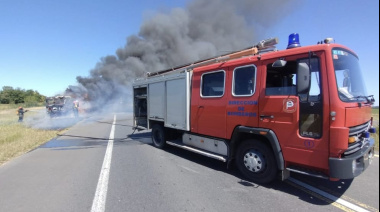 Se incendió un camión en ruta 7