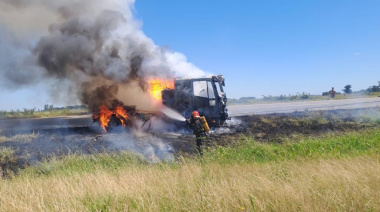Se incendió un camión en ruta 7