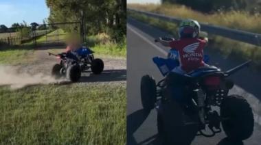 Hizo manejar un cuatriciclo a su hijo de 5 años por la ruta: le sacaron la licencia