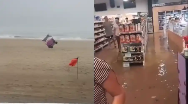 El temporal anegó calles, volteó árboles, hizo volar objetos y hasta inundó un supermercado