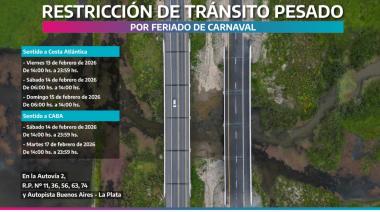 Restricción de tránsito pesado por el feriado de Carnaval