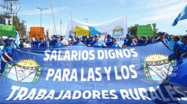 La UATRE se manifestó en ExpoAgro en reclamo de una recomposición salarial y contra la reforma laboral