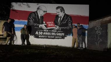 Alberdi inauguró un mural “Nunca Más” en el Parque Alfonsín, a 50 años del último golpe