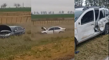 Tras un triple choque en la Ruta 188, uno de los conductores involucrados, escapó corriendo del lugar