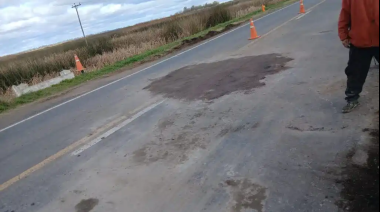 Ruta 5: Repararon el pozo en 9 de Julio pero recomiendan circular con precaución