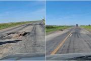 Un pozo gigante en la Ruta 50 desató una ola de reclamos vecinales