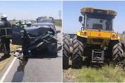 Accidente en Ruta 65: Dos personas heridas tras choque entre un auto y un tractor