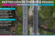 Restricción de tránsito pesado por el feriado de Carnaval