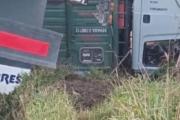Tres camiones involucrados en un tremendo siniestro vial en el puente la Salada