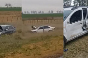 Tras un triple choque en la Ruta 188, uno de los conductores involucrados, escapó corriendo del lugar