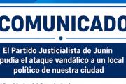 Vandalizaron el local del Movimiento Derecho al Futuro en Junín