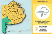 Alerta amarilla por tormentas para este viernes 31 en Junín y la región