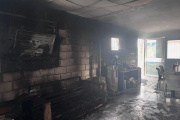 Un incendio arrasó la pensión del club Villa Belgrano de Junín