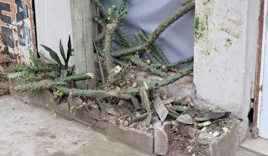 Una persecución terminó con un patrullero y una moto destruyendo el frente de un local